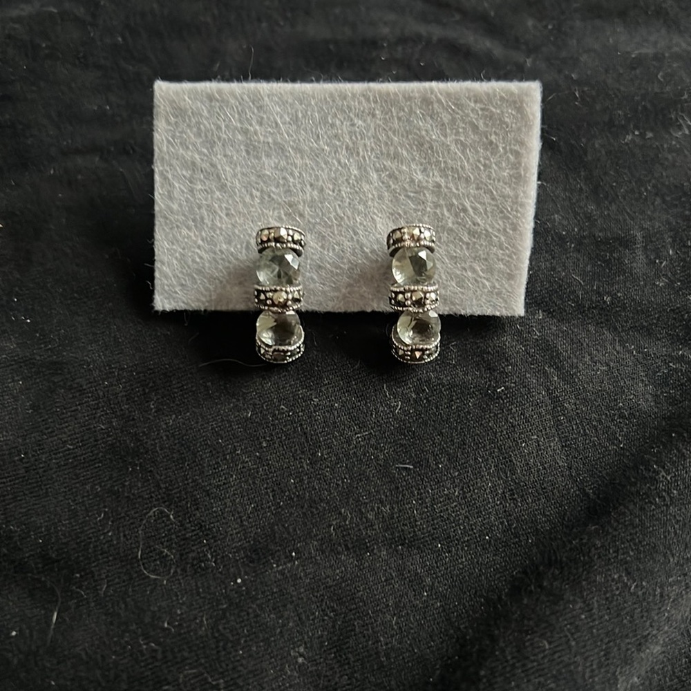 Vintage sterling silver earrings with grey stones